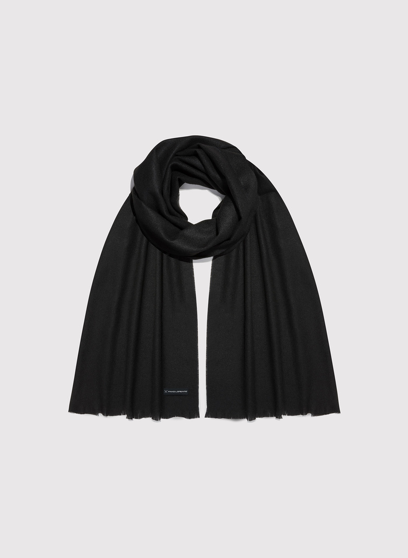 Gładki czarny szalik męski