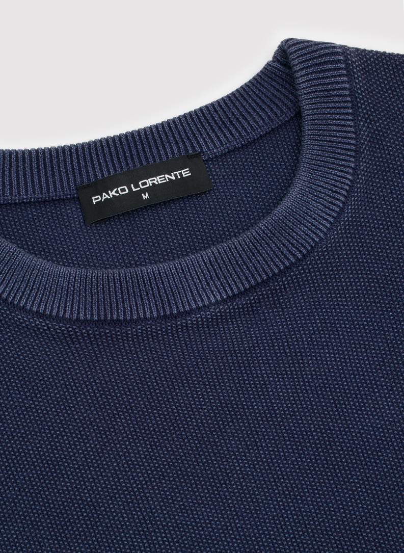 Granatowy sweter męski o-neck