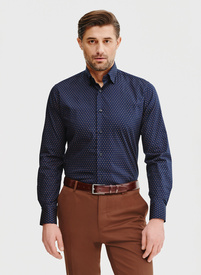 Granatowa koszula męska mikrowzór
