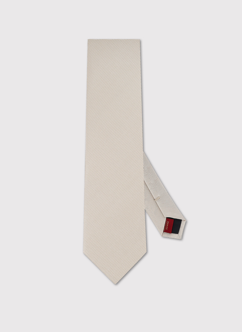 Ecru zestaw krawat i poszetka