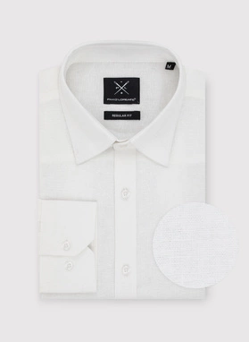 Biała koszula z lnu i bawełny