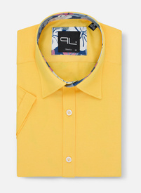 Żółta koszula męska z krótkim rękawem