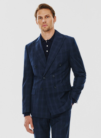 Dwurzędowa marynarka garniturowa w kratę