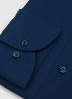 Gładka elegancka koszula męska w kolorze granatowym