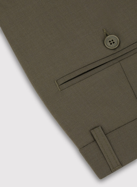 Zielone spodnie garniturowe z wełną