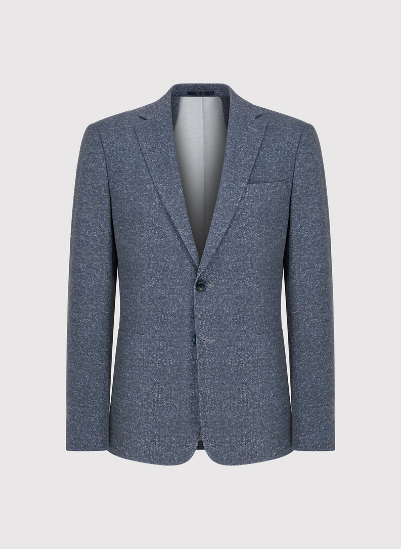 Melanżowa marynarka męska w kolorze granatowym