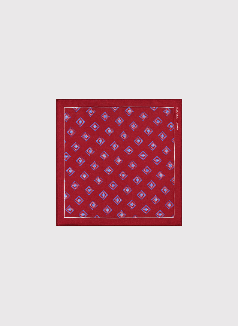 Czerwona poszetka męska w romby