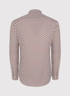 Casualowa koszula męska w brązowy wzór