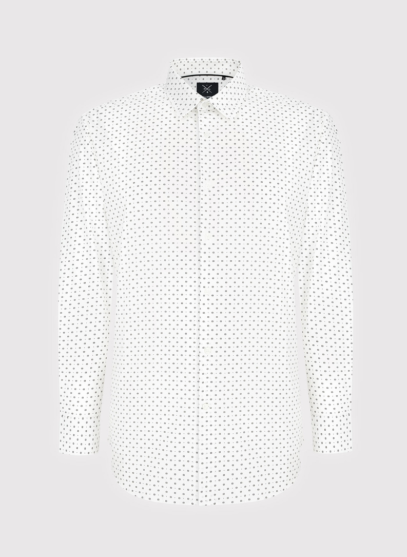 Męska koszula w drobny wzór o fasonie Regular Fit