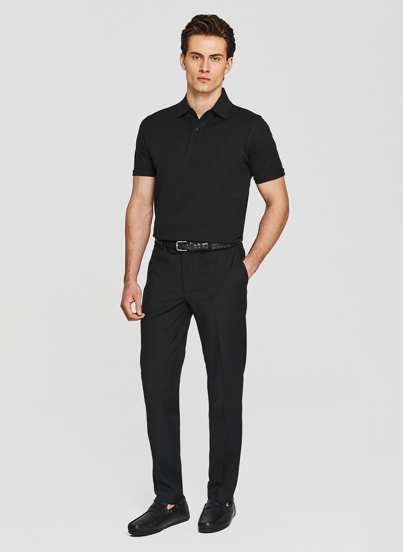 Czarny t-shirt polo