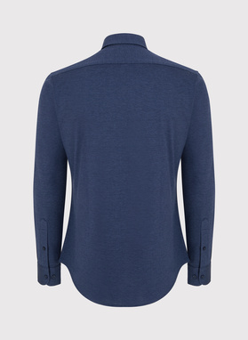 Ciemna niebieska bawełniana koszula męska