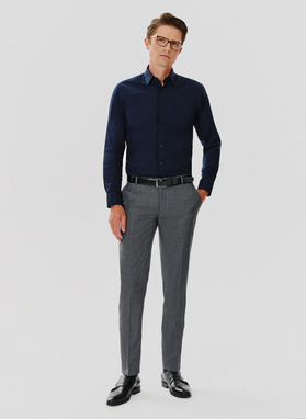 Granatowa koszula męska długi rękaw