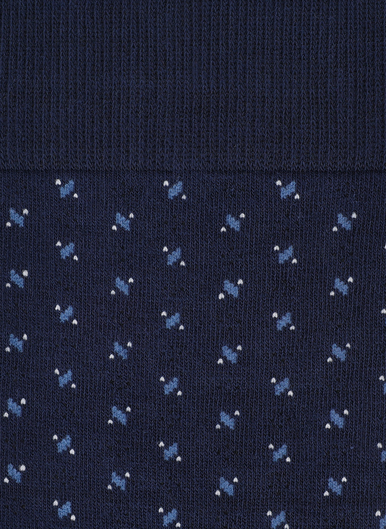 Granatowe skarpety we wzorki