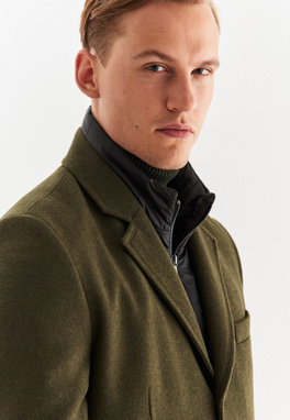 Płaszcz męski zielony P22WF-7X-009-Z-0