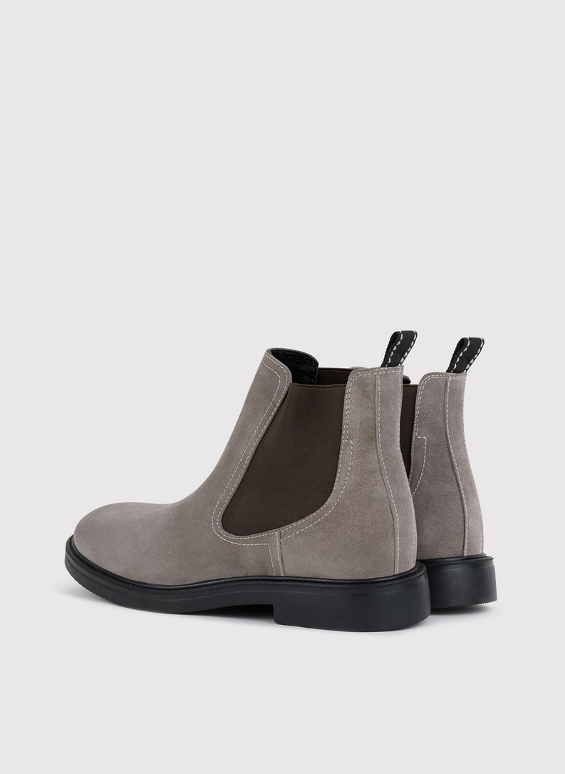 Szare skórzane sztyblety