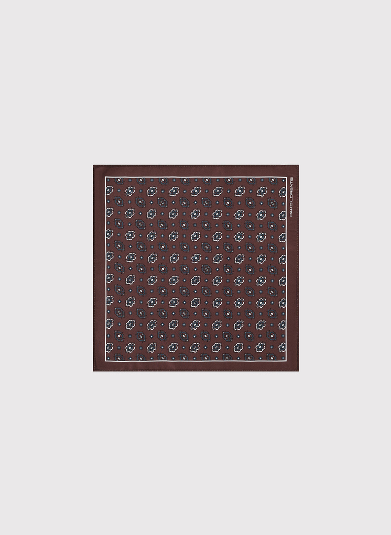 Brązowa poszetka męska we wzory