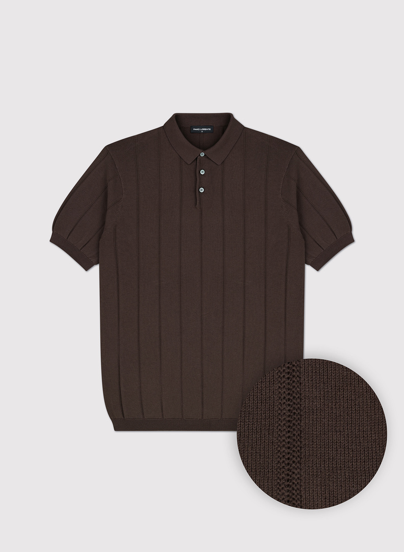 Swetrowe polo w kolorze brązowym