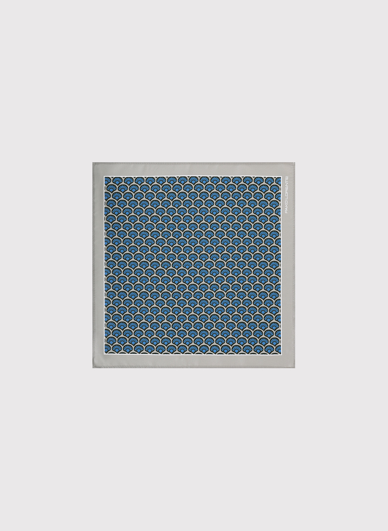 Wzorzysta szara poszetka męska