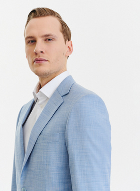 Niebieska męska marynarka garniturowa