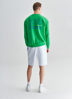 Zielona bluza oversize z okrągłym dekoltem C22SF-2B-002-Z-0