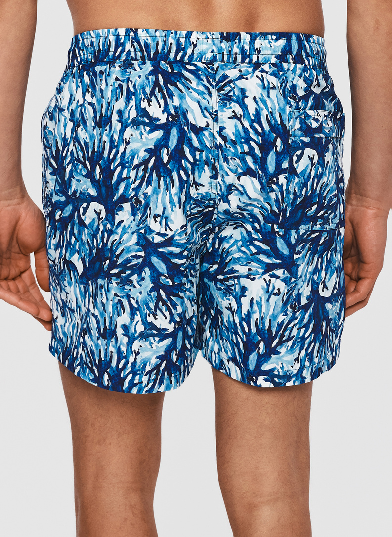 Szorty kąpielowe w niebieski wzór koralowy