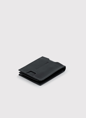 Czarny skórzany portfel męski z klipsem na banknoty 