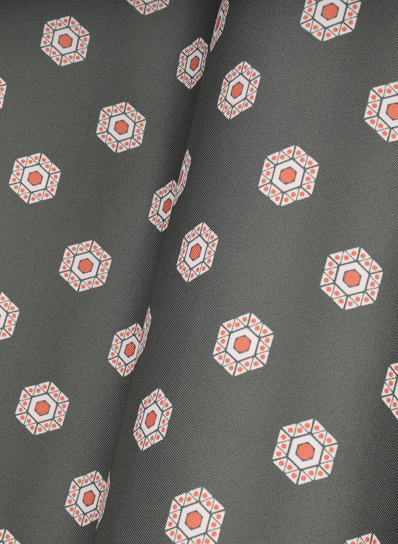 Ciemnozielona poszetka męska sześciokąty