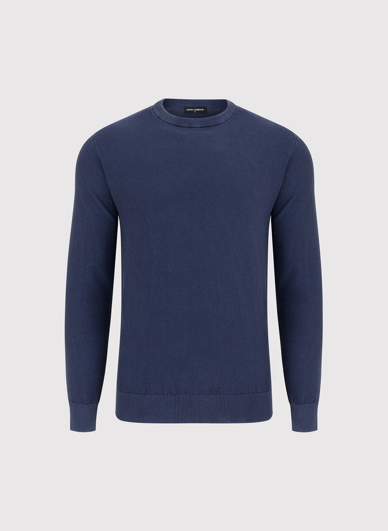 Granatowy sweter męski o-neck