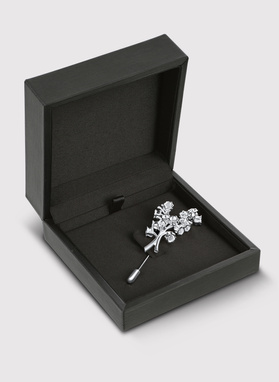 Srebrna szpilka do marynarki męskiej kwiaty
