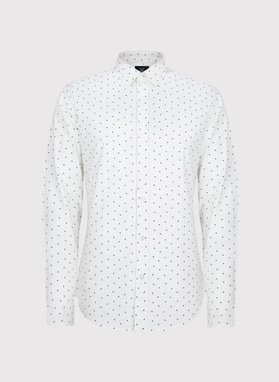 Biała koszula męska w mikrowzór