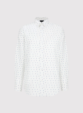 Biała koszula męska paisley