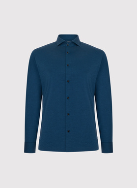 Bawełniana koszula męska w kolorze granatowym