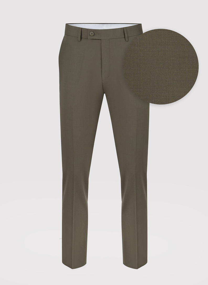 Zielone spodnie garniturowe z wełną