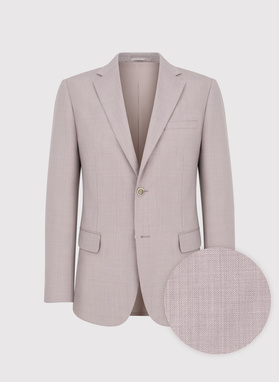 Gładki różowy garnitur męski