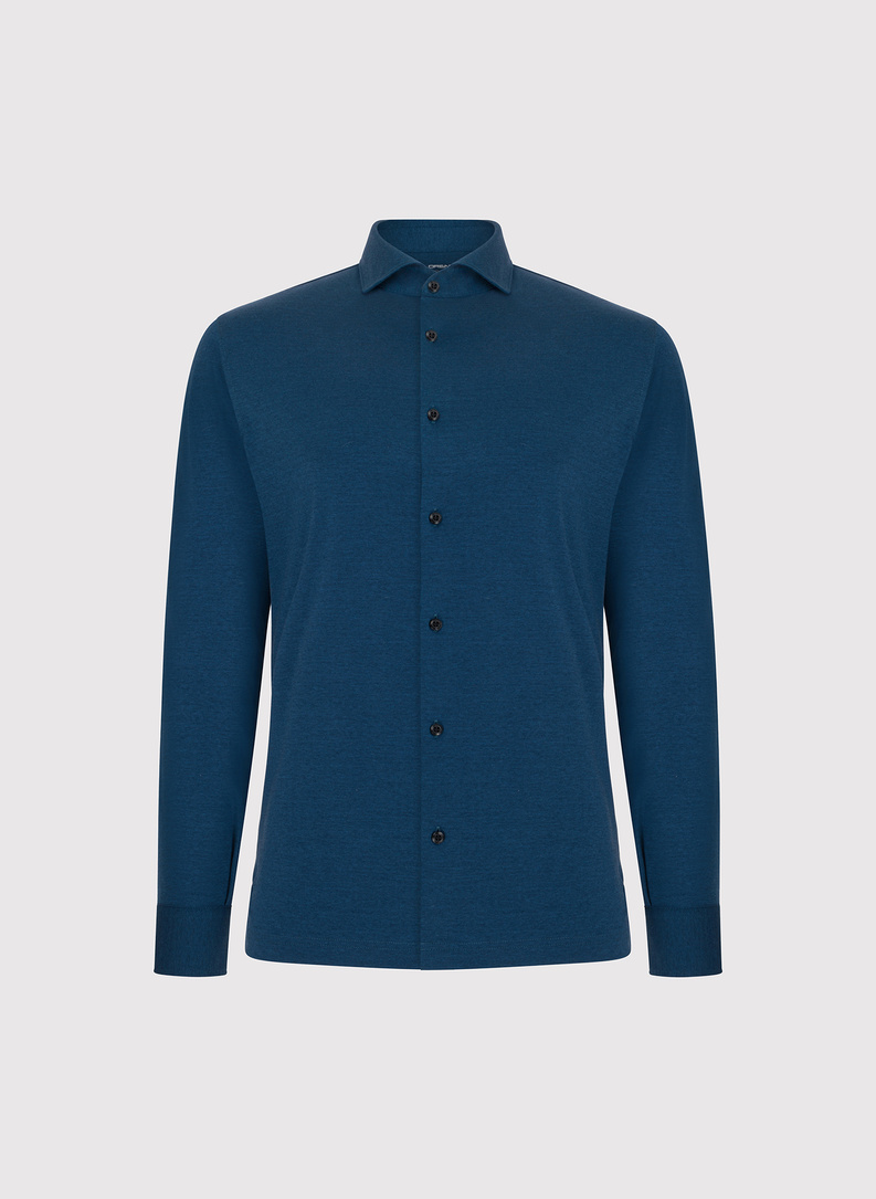 Bawełniana koszula męska w kolorze granatowym