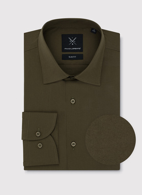 Oliwkowa koszula męska długi rękaw