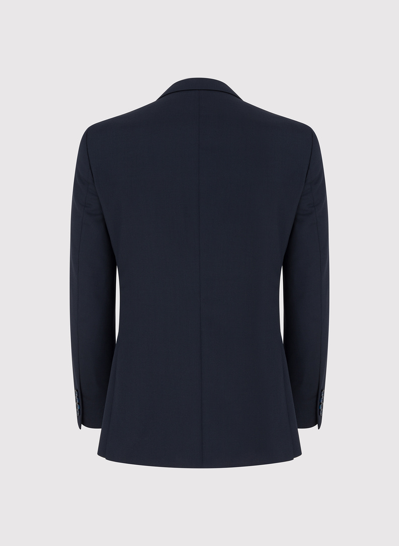 Gładki granatowy garnitur męski