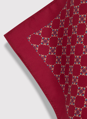 Bordowa wzorzysta poszetka