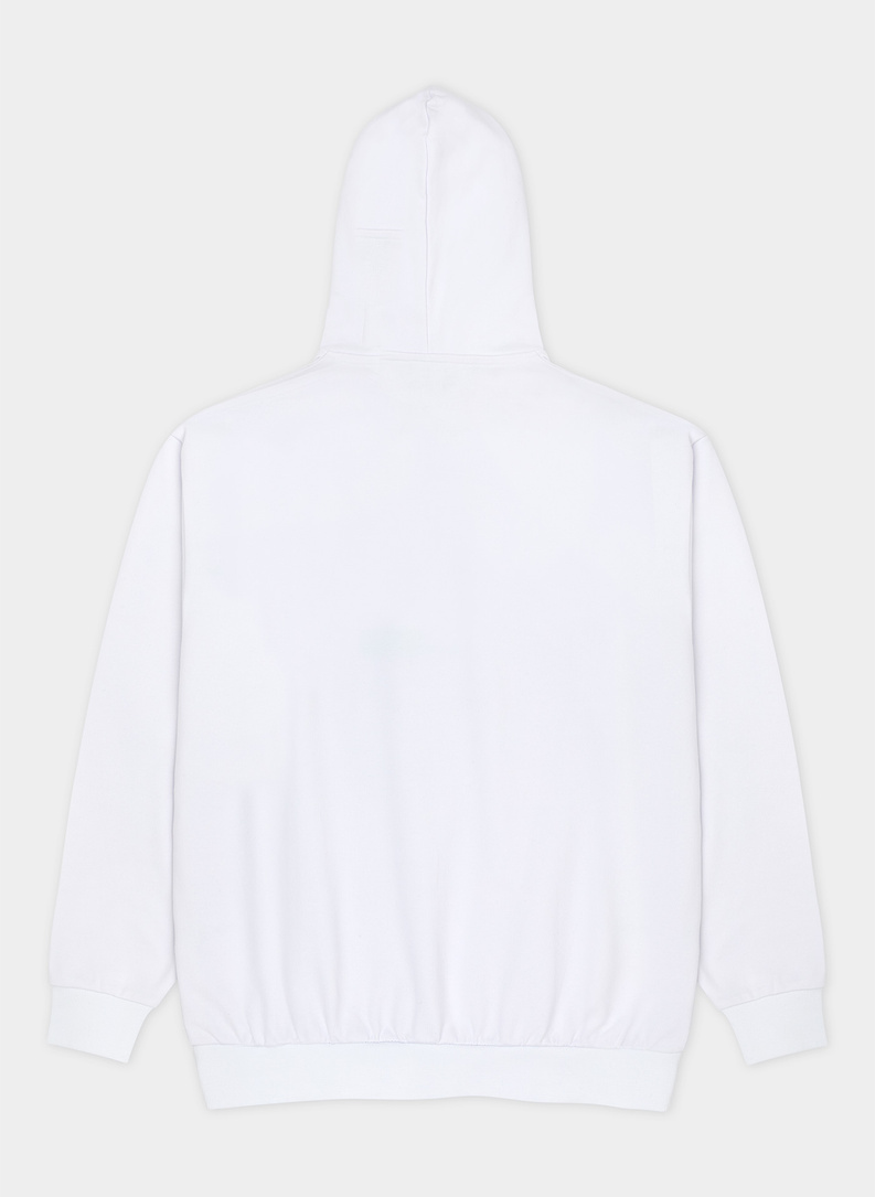 Biała bluza oversize z kapturem C22SF-2K-001-B-0