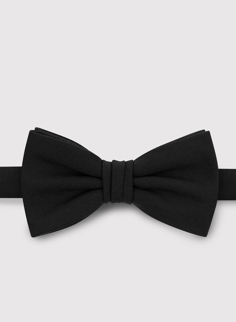 Czarna gładka muszka męska