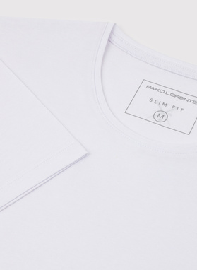 Biały gładki t-shirt męski