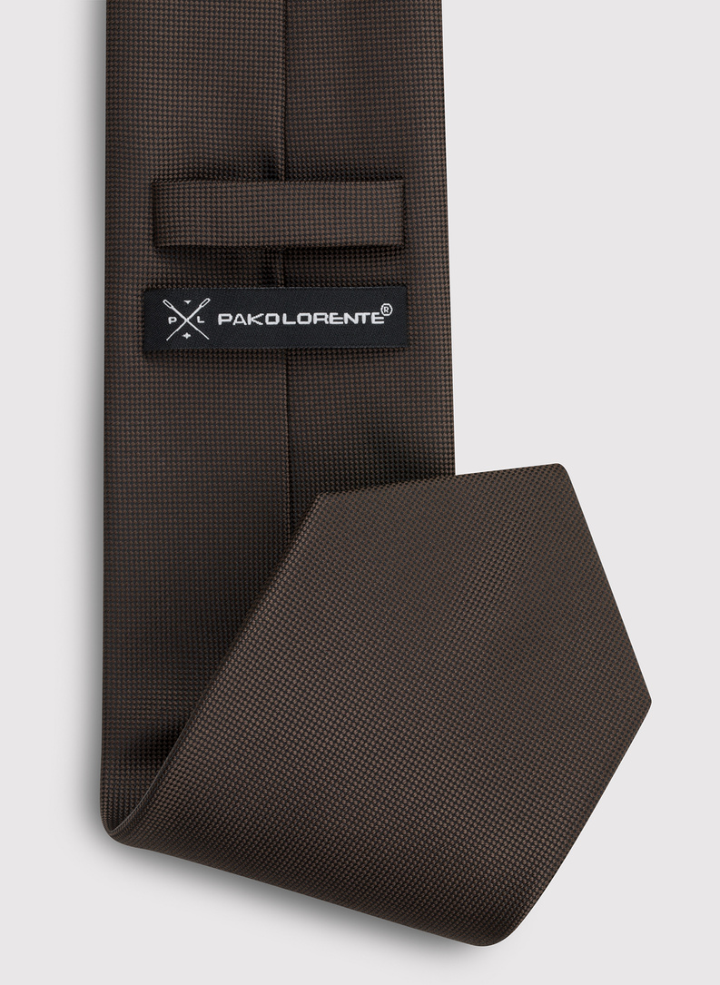 Brązowy krawat męski w melanżowy deseń