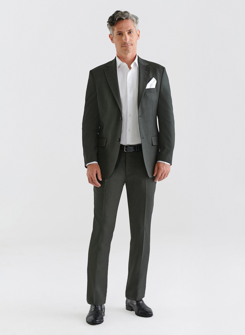 Ciemnozielona marynarka garniturowa z wełną