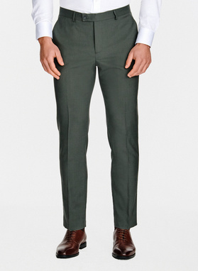 Zielony wełniany garnitur męski