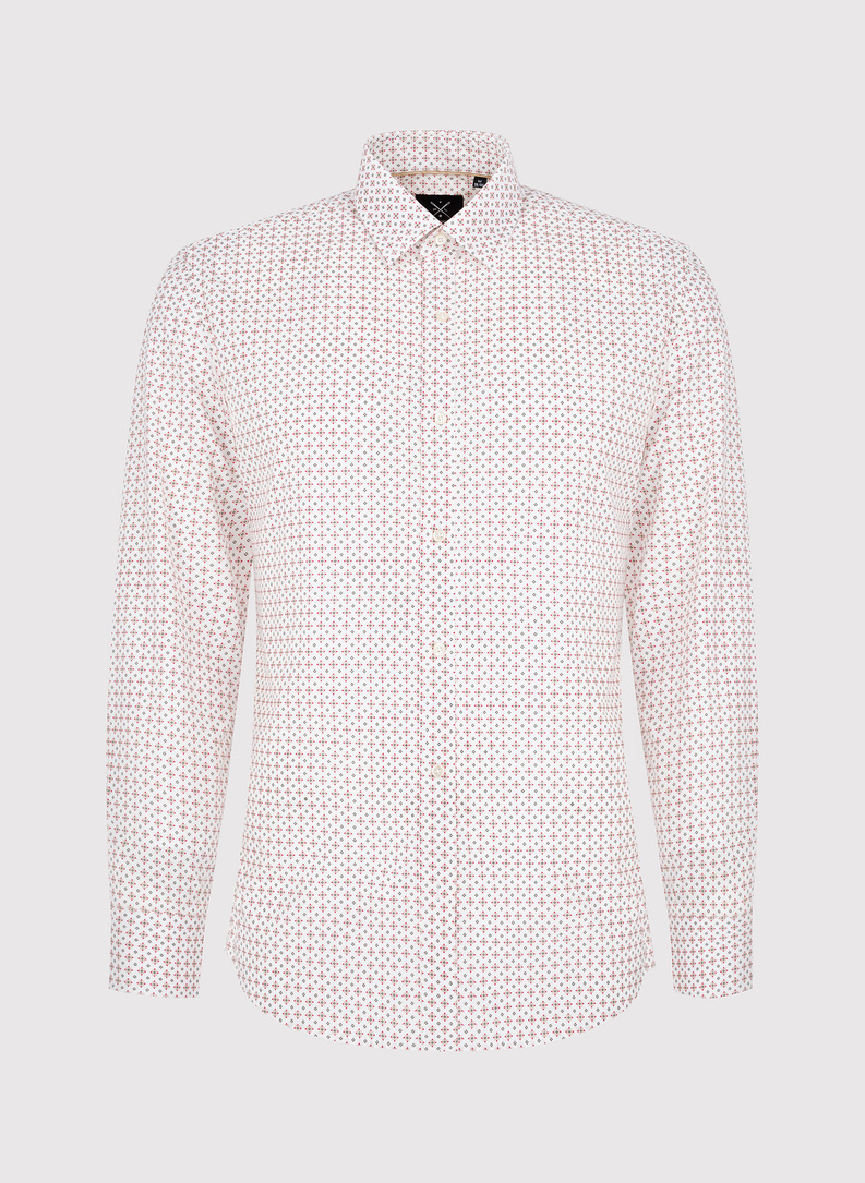 Biała koszula w mikrowzór