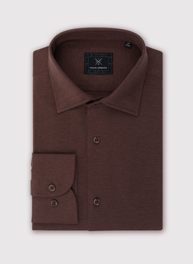 Ciemna brązowa bawełniana koszula męska