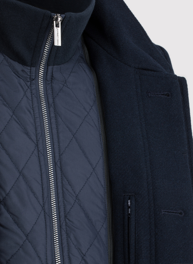 Wełniany płaszcz męski w kolorze granatowym