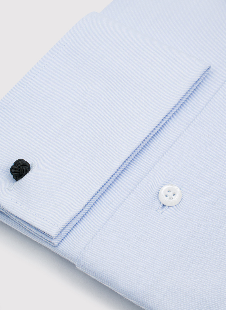 Niebieska koszula męska na spinki