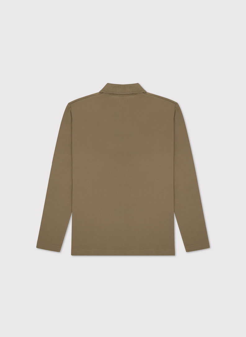 Oliwkowe polo longsleeve