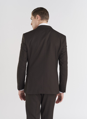 Brązowa jednorzędowa marynarka męska